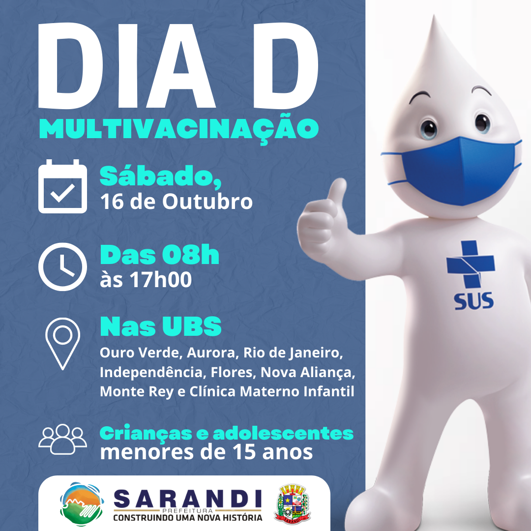 Dia D Multivacinação - Sábado, 16 de Outubro